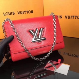 Replica Louis Vuitton Red Black Trim Twist MM