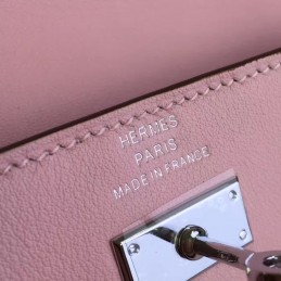 Replica Hermes Pink Kelly Wallet Silver Hardware