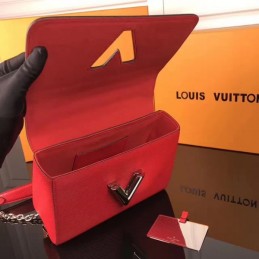 Replica Louis Vuitton Red Black Trim Twist MM