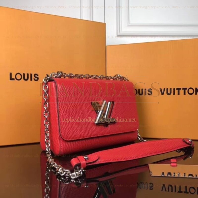 Replica Louis Vuitton Red Black Trim Twist MM