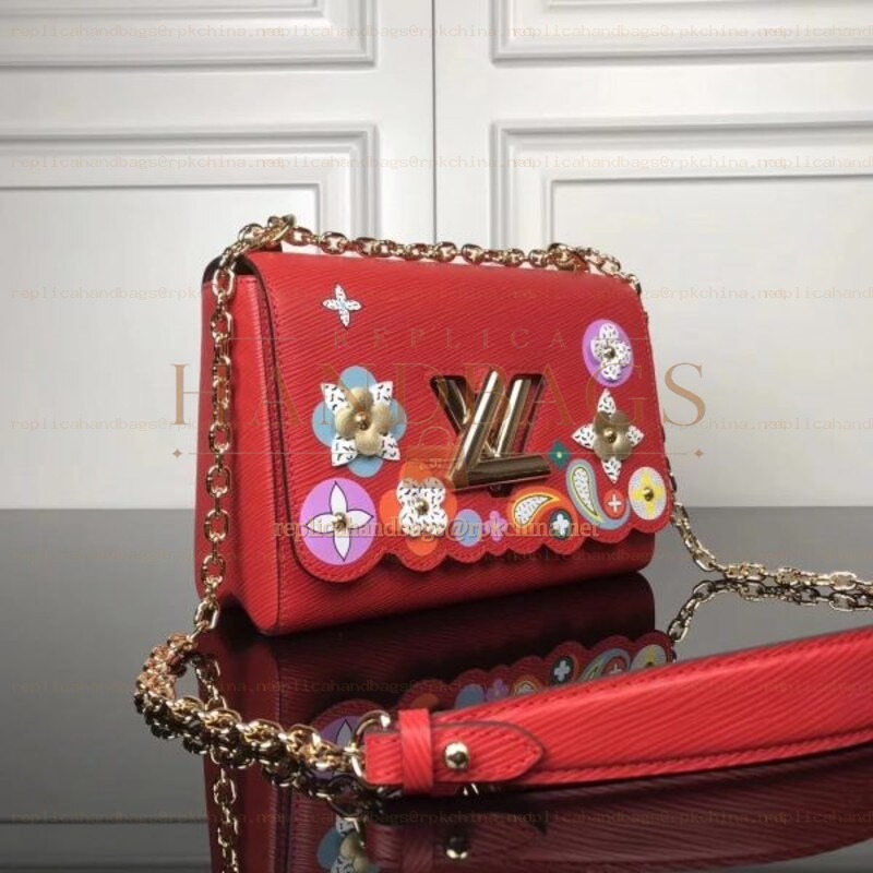 Replica Louis Vuitton Red Floral Twist MM