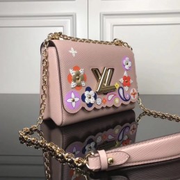 Replica Louis Vuitton Pale Pink Floral Twist MM