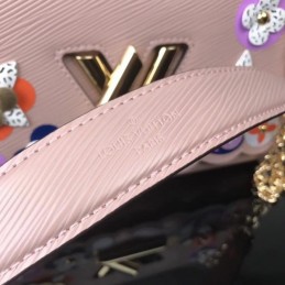 Replica Louis Vuitton Pale Pink Floral Twist MM