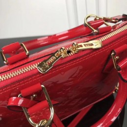 Replica Louis Vuitton Bright Red Patent Embossed Monogram Alma PM