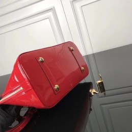 Replica Louis Vuitton Bright Red Patent Embossed Monogram Alma PM