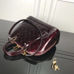 Replica Louis Vuitton Burgundy Patent Embossed Monogram Alma PM