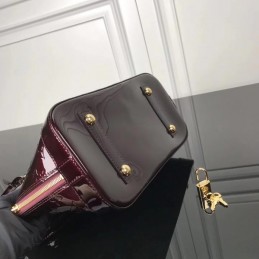 Replica Louis Vuitton Burgundy Patent Embossed Monogram Alma PM
