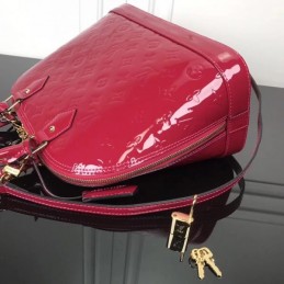 Replica Louis Vuitton Fuchsia Patent Embossed Monogram Alma PM
