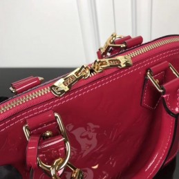 Replica Louis Vuitton Fuchsia Patent Embossed Monogram Alma PM