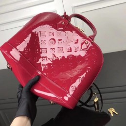 Replica Louis Vuitton Fuchsia Patent Embossed Monogram Alma PM
