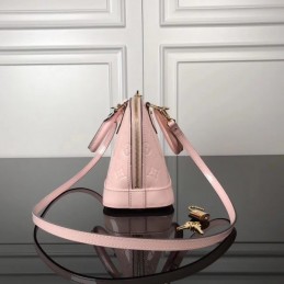 Replica Louis Vuitton Pale Pink Patent Embossed Monogram Alma BB