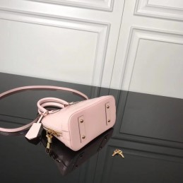 Replica Louis Vuitton Pale Pink Patent Embossed Monogram Alma BB
