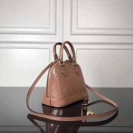 Replica Louis Vuitton Taupe Patent Embossed Monogram Alma BB