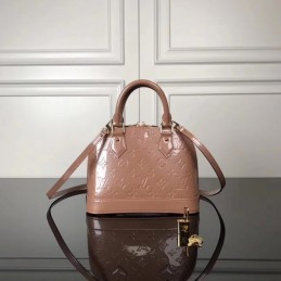 Replica Louis Vuitton Taupe Patent Embossed Monogram Alma BB