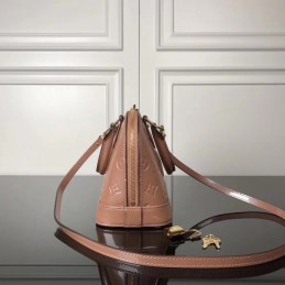Replica Louis Vuitton Taupe Patent Embossed Monogram Alma BB