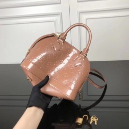 Replica Louis Vuitton Taupe Patent Embossed Monogram Alma BB