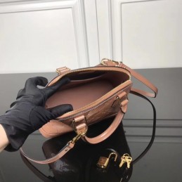 Replica Louis Vuitton Taupe Patent Embossed Monogram Alma BB