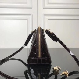 Replica Louis Vuitton Burgundy Patent Embossed Monogram Alma BB