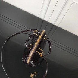 Replica Louis Vuitton Burgundy Patent Embossed Monogram Alma BB