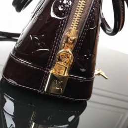 Replica Louis Vuitton Burgundy Patent Embossed Monogram Alma BB