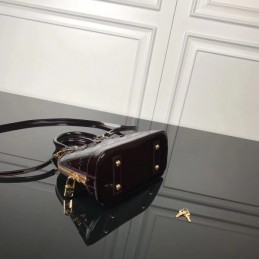 Replica Louis Vuitton Burgundy Patent Embossed Monogram Alma BB