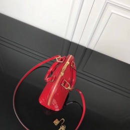 Replica Louis Vuitton Bright Red Patent Embossed Monogram Alma BB