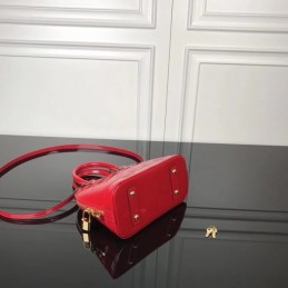 Replica Louis Vuitton Bright Red Patent Embossed Monogram Alma BB