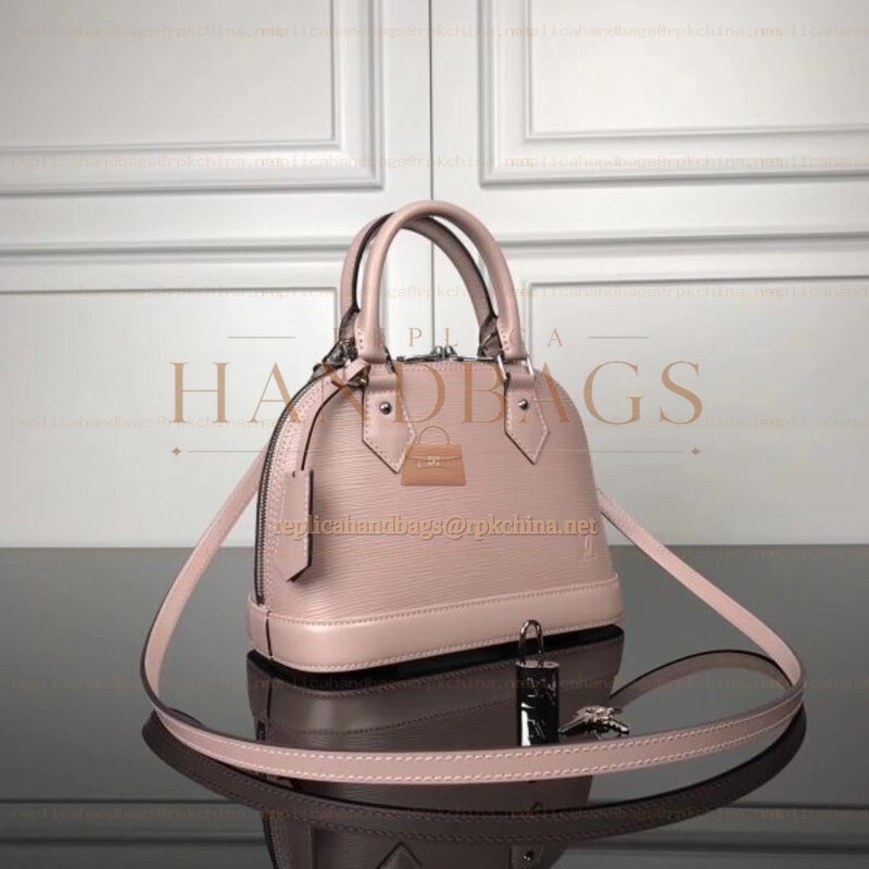 Replica Louis Vuitton Pale Pink Textured Alma BB