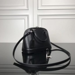 Replica Louis Vuitton Black Textured Alma BB - Style 2