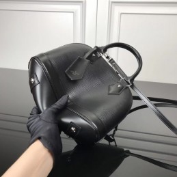 Replica Louis Vuitton Black Textured Alma BB - Style 2