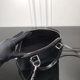 Replica Louis Vuitton Black Textured Alma BB - Style 2