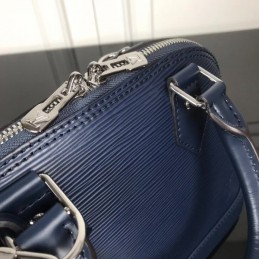 Replica Louis Vuitton Navy Blue Textured Alma BB - Style 2
