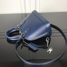 Replica Louis Vuitton Navy Blue Textured Alma BB - Style 2