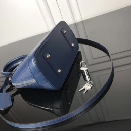 Replica Louis Vuitton Navy Blue Textured Alma BB - Style 2