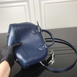 Replica Louis Vuitton Navy Blue Textured Alma BB - Style 2