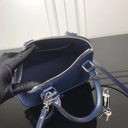 Replica Louis Vuitton Navy Blue Textured Alma BB - Style 2