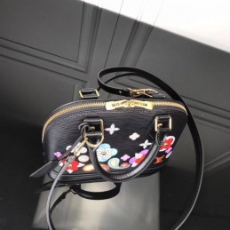 Replica Louis Vuitton Black Floral Alma BB