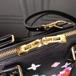 Replica Louis Vuitton Black Floral Alma BB