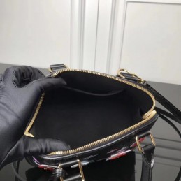Replica Louis Vuitton Black Floral Alma BB