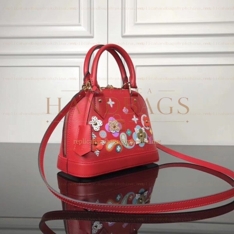 Replica Louis Vuitton Red Floral Alma BB