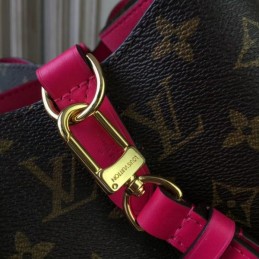 Replica Louis Vuitton Brown Monogram Fuchsia Drawstring Neo Noe MM