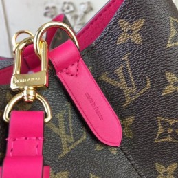 Replica Louis Vuitton Brown Monogram Fuchsia Drawstring Neo Noe MM