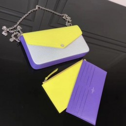 Replica Louis Vuitton Neon Yellow Blue Felicie Pochette