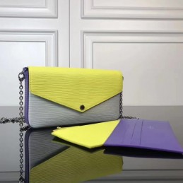 Replica Louis Vuitton Neon Yellow Blue Felicie Pochette