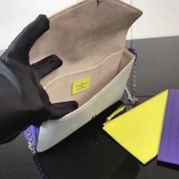 Replica Louis Vuitton Neon Yellow Blue Felicie Pochette