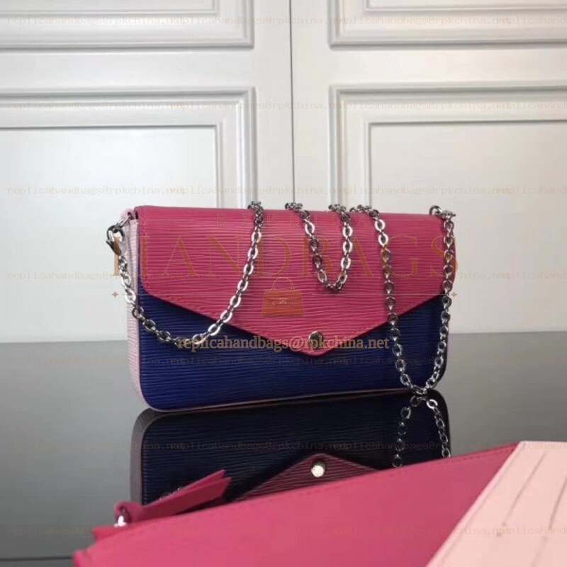 Replica Louis Vuitton Fuchsia Navy Blue Felicie Pochette
