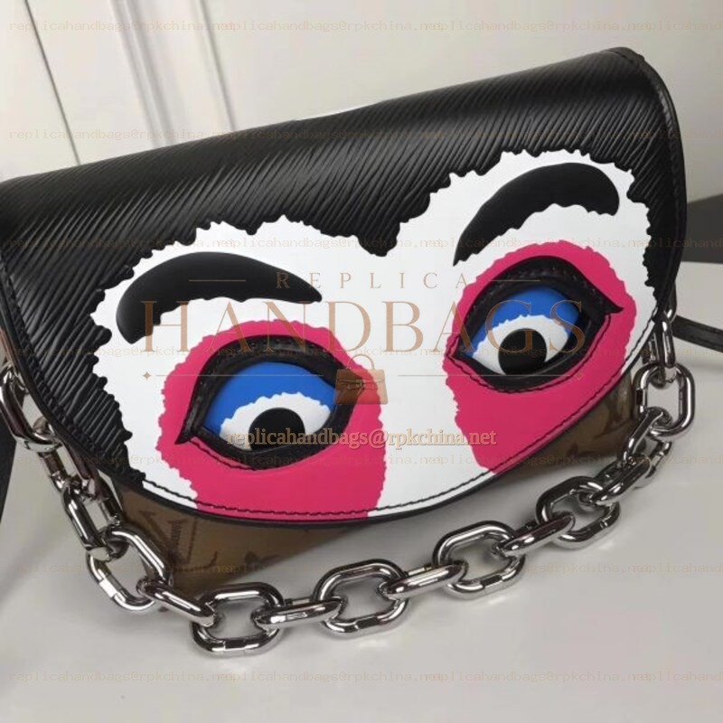 Replica Louis Vuitton Black White Pink Kabuki Pochette