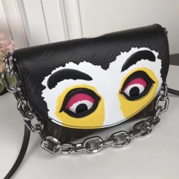 Replica Louis Vuitton Black White Yellow Kabuki Pochette