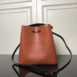Replica Louis Vuitton Brown Black Trim Lockme Bucket