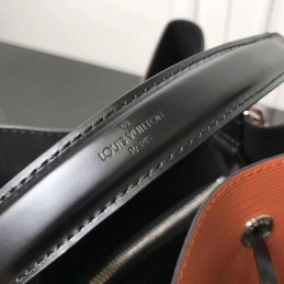 Replica Louis Vuitton Brown Black Trim Lockme Bucket